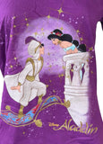 Disney Women's Aladdin & Princess Jasmine Graphic Purple Shirt Size Medium