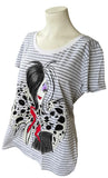 Disney Women's 101 Dalmatians Cruella De Vil Graphic White Shirt Size Large