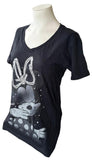 Disney Women's Minnie Mouse Graphic Black Short Sleeve Shirt Size Medium
