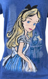 Disney Women's Alice In Wonderland Drink Me Graphic Blue Shirt Size Medium