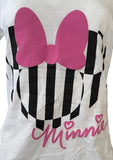 Disney Women's Minnie Mouse Bow Graphic White Short Sleeve Shirt Size Medium