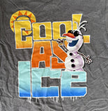 Disney Boys Frozen Olaf Cool As Ice Graphic Gray Short Sleeve Shirt Size Medium