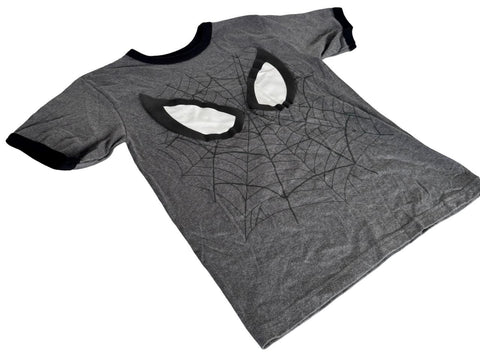 Disney Boys Spider-Man Eyes Graphic Gray Short Sleeve Shirt Size Medium