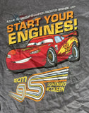 Disney Boys Cars Lightning McQueen Start Your Engines Gray Shirt Size Medium