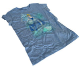 Disney Girls Cinderella Glass Slipper Blue Short Sleeve Shirt Size Medium