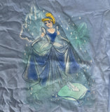 Disney Girls Cinderella Glass Slipper Blue Short Sleeve Shirt Size Medium