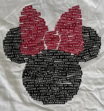 Disney Girls Minnie Mouse Bow Graphic White Short Sleeve Shirt Size Medium
