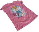 Disney Girls Cinderella Graphic Pink Short Sleeve Shirt Size Medium