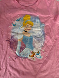 Disney Girls Cinderella Graphic Pink Short Sleeve Shirt Size Medium