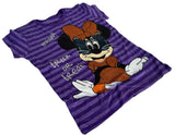 Disney Girls Minnie Mouse Cat Meow Trick Or Treat Purple Shirt Size Small