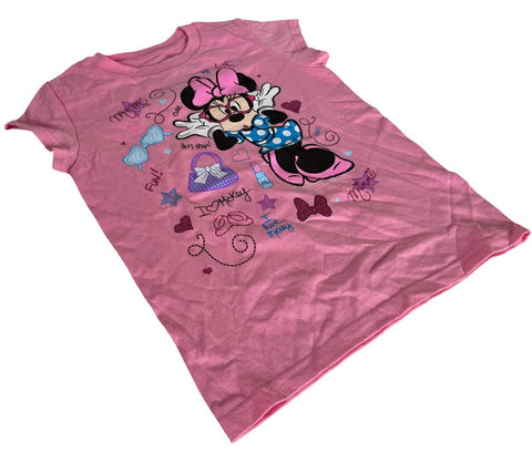 Disney Girls Minnie Mouse Accessories Graphic Pink Shirt Size Medium