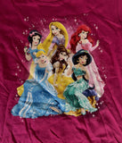 Disney Girls Princesses Graphic Pink Short Sleeve Shirt Size Medium