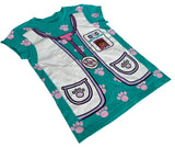 Disney Girls Doc McStuffins Doctor's Coat Graphic Teal Shirt Size Small