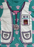 Disney Girls Doc McStuffins Doctor's Coat Graphic Teal Shirt Size Small