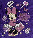 Disney Girls Minnie Mouse Born To Shop Purple Short Sleeve Shirt Size Medium