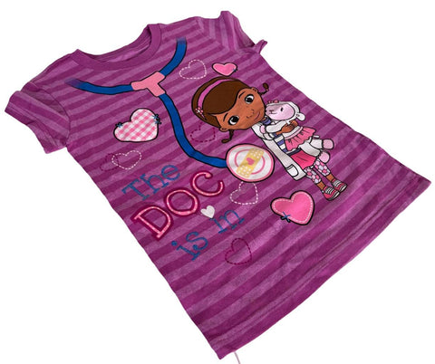 Disney Girls Doc McStuffins The Doc Is In Graphic Purple Shirt Size Small