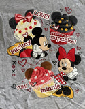 Disney Girls Mickey Mouse & Minnie Mouse Cupcakes Gray Shirt Size Medium