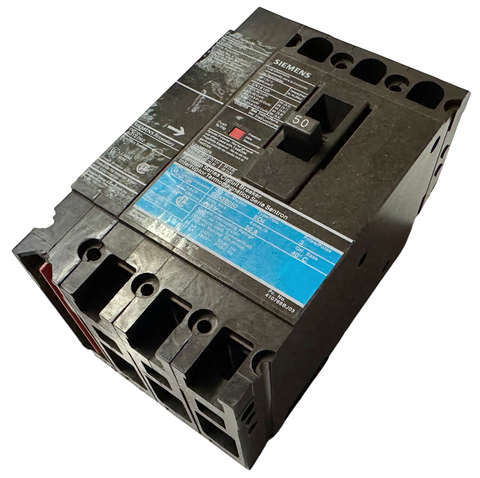 Siemens ED43B050 Molded Case Circuit Breaker 480 VAC 50 Amp 3-Pole Bolt-On