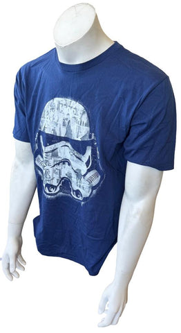 Disney Men's Star Wars Stormtrooper Graphic Blue Short Sleeve Shirt Size Medium