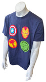Disney Men's Marvel Avengers Icons Graphic Blue Short Sleeve Shirt Size Large