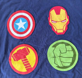 Disney Men's Marvel Avengers Icons Graphic Blue Short Sleeve Shirt Size Large