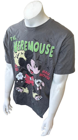 Disney Men's Mickey Mouse The Weremouse Half Wolf Half Mouse Gray Shirt Size L