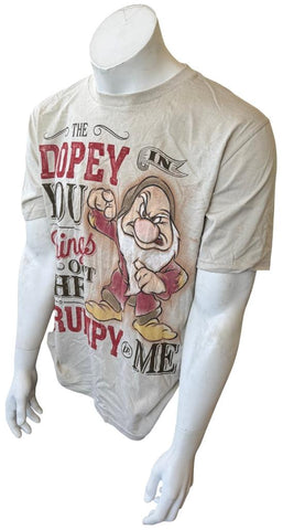 Disney Men's The Dopey In You Brings Out The Grumpy In Me Beige Shirt Size M