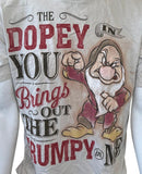 Disney Men's The Dopey In You Brings Out The Grumpy In Me Beige Shirt Size M