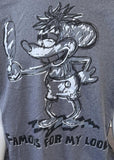 Disney Men's Mickey Mouse Famous For My Looks Gray Short Sleeve Shirt Size Large