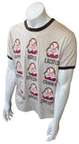 Disney Men's Snow White Faces Of Grumpy Beige Short Sleeve Shirt Size Large