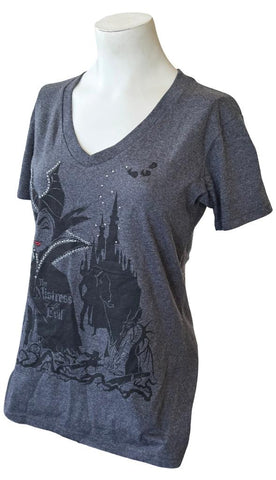 Disney Women's Maleficent The Mistress Of All Evil Gray Shirt Size Medium