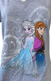 Disney Women's Frozen Elsa And Anna Family Forever Gray Shirt Size Medium