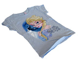 Alstyle Girls Frozen Elsa Graphic Blue Short Sleeve Shirt Size Medium