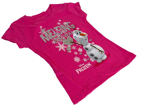 Disney Parks Girls Frozen Olaf Melting For You Graphic Pink Shirt Size X-Small