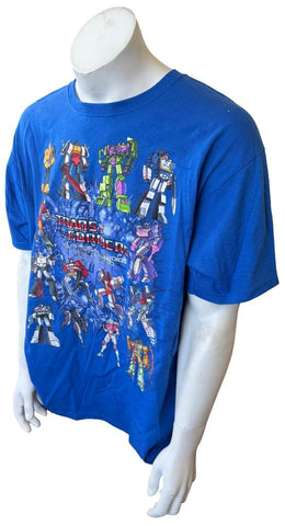 Universal Studios Men's Transformers Graphic Blue Short Sleeve Shirt Size XL