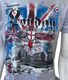 Hard Rock Cafe Men's London UK Graphic Gray Short Sleeve Shirt Size Medium