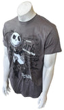 Hanes Nightmare Before Christmas Jack Skellington Gray Short Sleeve Shirt Size L
