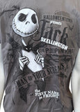 Hanes Nightmare Before Christmas Jack Skellington Gray Short Sleeve Shirt Size L