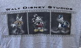 Disney Men's Walt Disney Studios Mickey Goofy And Donald Gray Shirt Size Large