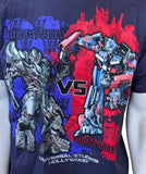 Universal Studios Men's Transformers Megatron Vs Optimus Prime Navy Shirt Size L