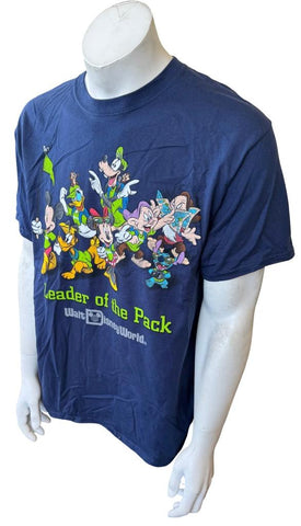 Disneyland Men's Walt Disney World Leader Of The Pack Graphic Navy Shirt Size L