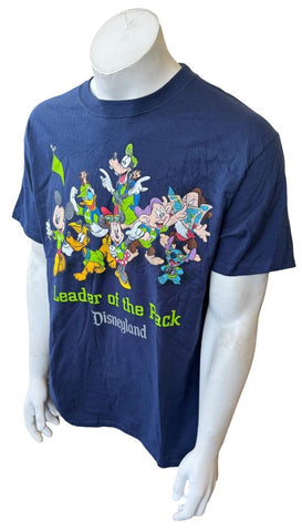 Disney Men's Disneyland Leader Of The Pack Graphic Navy Shirt Size Large