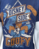 Disneyland Men's My Disney Side Is Goofy Graphic Navy Shirt Size Medium