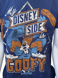 Disneyland Men's My Disney Side Is Goofy Graphic Navy Shirt Size Medium