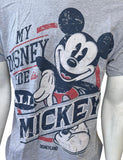 Disneyland Men's My Disney Side Is All Mickey Gray Short Sleeve Shirt Size M