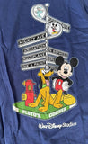 Disney Boys Walt Disney Studios Mickey Mouse Pluto's Corner Navy Shirt Size L