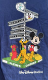 Disney Boys Walt Disney Studios Mickey Mouse Pluto's Corner Navy Shirt Size S