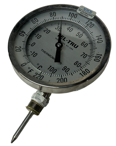 Tel-Tru Dial Thermometer Stem 0-220° F Or -10-100° C Range