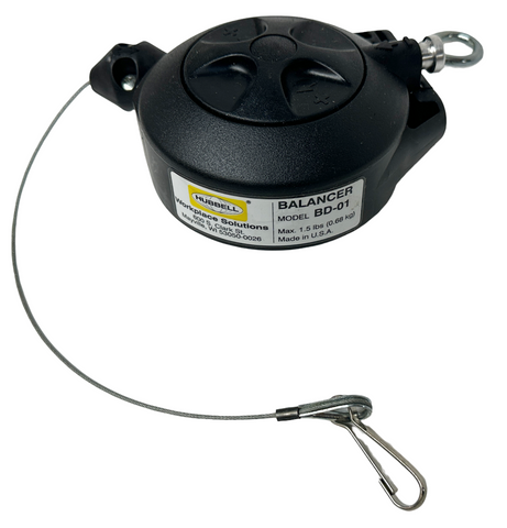Hubbell BD-01 Tool Balancer 0.5-1.5 lb Capacity 6′ Cable Swivel Mount