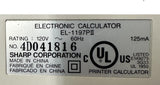 Sharp EL-1197PII Electronic Printing Calculator 12-Digit 2-Color Printer 120V